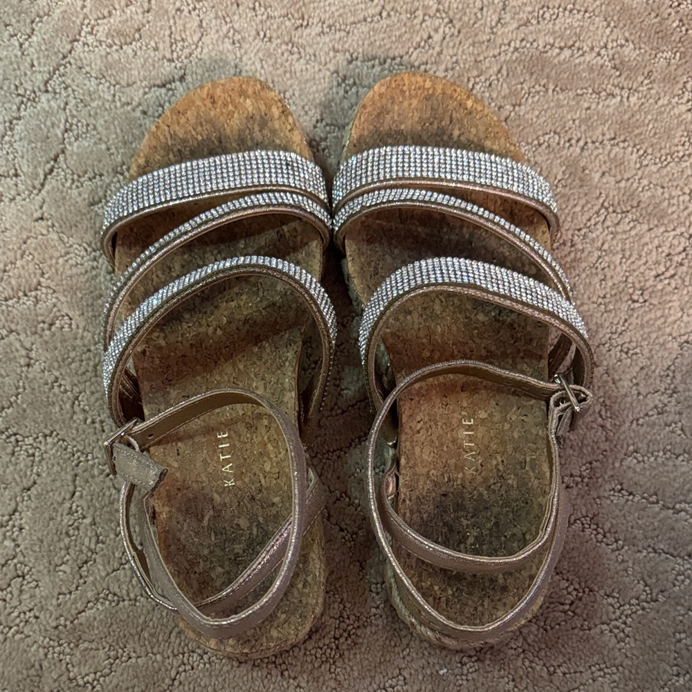 Kelly & Katie Silver and Brown Sandals
